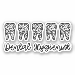 Zahnarzthygienist   RDH Zahnleoparden Aufkleber