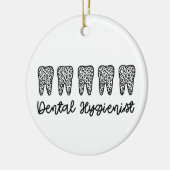 Zahnarzthygienist | RDH Zahnleoparden Keramik Ornament (Links)