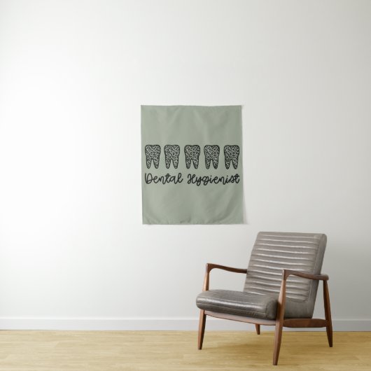Zahnarzthygienist | RDH Zahnleoparden Wandteppich (Beispiel)
