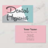 Zahnarzthygienist - Retro Zahnpink Minze Grau Visitenkarte (Vorne/Hinten)