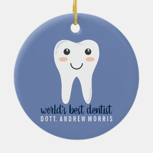 Zahnarztidee für personalisierte Geschenke Keramik Ornament (Hinten)