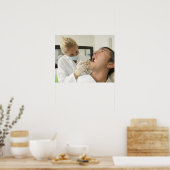 Zahnärztin untersucht Mann Poster (Küche)