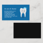 Zahnarztkarte mit glücklichem Zahn Visitenkarte (Vorne/Hinten)