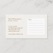 Zahnarztkarte Visitenkarte (Rückseite)