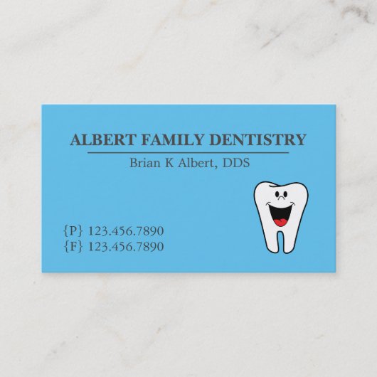 Zahnarztkarte Visitenkarte (Vorderseite)