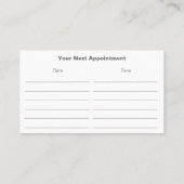 Zahnarztkarte Visitenkarte (Rückseite)