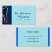 Zahnarztklinik Blue Tooth Business Card Visitenkarte (Vorne/Hinten)