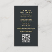 Zahnarztklinik Eleganter Gold QR Code Visitenkarte (Rückseite)