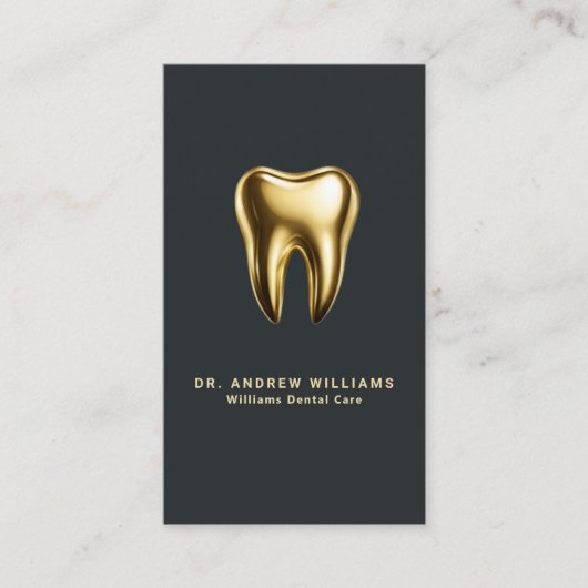 Zahnarztklinik Eleganter Gold QR Code Visitenkarte (Vorderseite)