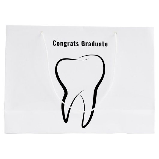 Zahnarztklinik Medizinischer Abschluss Große Geschenktüte (Rückseite)