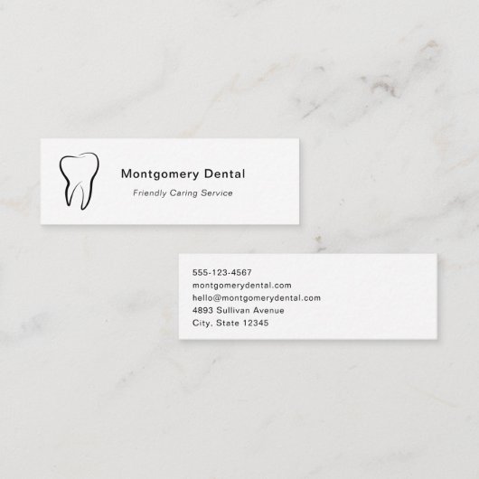 Zahnarztklinik Mundhygiene Mini Visitenkarte (Vorne/Hinten)