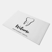 Zahnarztklinik Mundhygiene Willkommen Fußmatte (Schrägansicht)