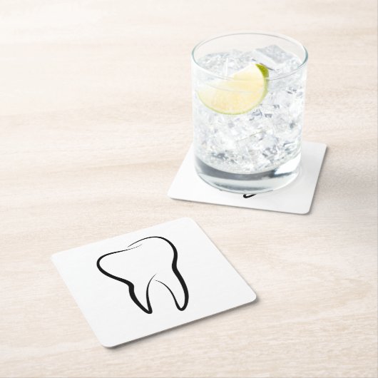 Zahnarztklinik Rechteckiger Pappuntersetzer (Vor Ort)