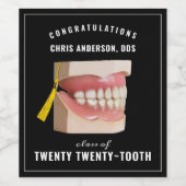 Zahnärztliche Abschluss Glückwunsch Weinkarte Weinetikett (Einzelnes Label)