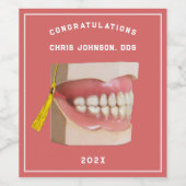 Zahnärztliche Abschluss Glückwunsch Weinkarte Weinetikett (Einzelnes Label)