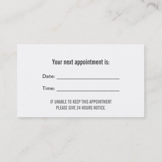 Zahnärztliche Berufliche Zahnarzternennung Terminkarte (Rückseite)