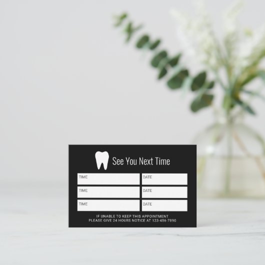 Zahnärztliche Berufliche Zahnklinik Ernennung Terminkarte (Stehend Vorderseite)