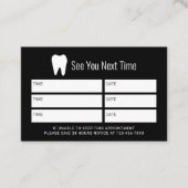 Zahnärztliche Berufliche Zahnklinik Ernennung Terminkarte (Vorderseite)