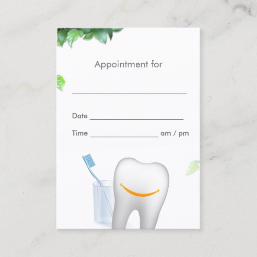 Zahnärztliche Betreuung lächelnd Zahnarztberuf Terminkarte (Vorderseite)