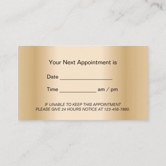 Zahnärztliche Betreuung moderner Gold Tooth-Logos Terminkarte (Rückseite)