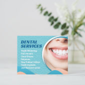 Zahnärztliche Dienstleistungen mit Sonderangebot Postkarte (Stehend Vorderseite)
