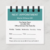 Zahnärztliche Erinnerung Business Cards Terminkarte (Vorderseite)