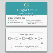 Zahnärztliche Erinnerung Ernennung Visitenkarte