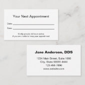 Zahnärztliche Erinnerung Terminkarte (Vorne/Hinten)