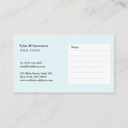 Zahnärztliche Erinnerung Terminkarte (Rückseite)