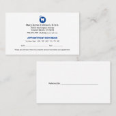 Zahnärztliche Erinnerung | Zahnbüro Visitenkarte (Vorne/Hinten)