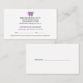 Zahnärztliche Erinnerung | Zahnbüro Visitenkarte (Vorne/Hinten)