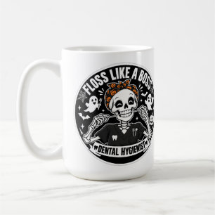 Zahnärztliche Hygienikerin Halloween-Skelett Kaffeetasse