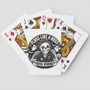 Zahnärztliche Hygienikerin Halloween-Skelett Spielkarten