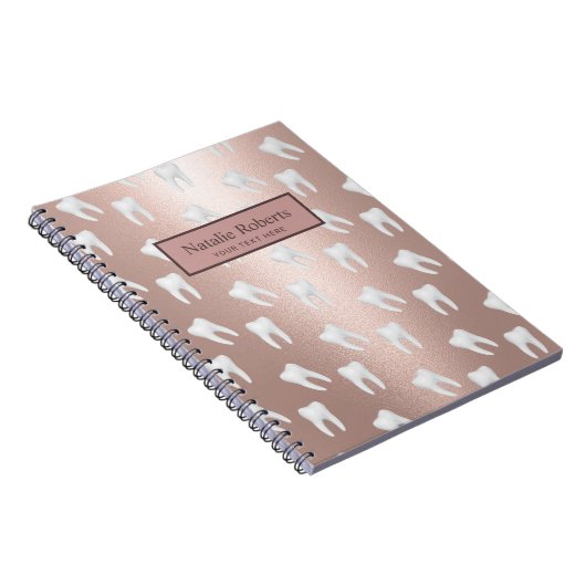 Zahnärztliche Rose Muster Zahnbüro Gold Notizblock (Rechte Seite)