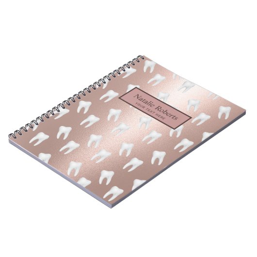 Zahnärztliche Rose Muster Zahnbüro Gold Notizblock (Linke Seite)