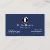 Zahnärztliche Versorgung Elegante Blaue Zahnärztin Terminkarte (Vorderseite)