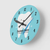 Zahnärztliche Versorgung in Zahnarztpraxen Runde Wanduhr (Winkel)