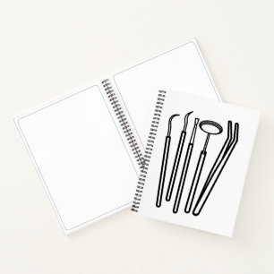 Zahnärztliche Werkzeuge Line Art Minimalistische S Notizblock