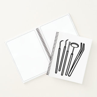 Zahnärztliche Werkzeuge Line Art Minimalistische S Notizblock