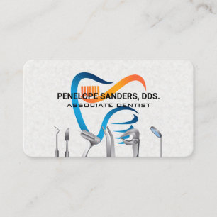 Zahnärztliche Werkzeuge Logo   Zahngesundheit Visitenkarte