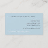 Zahnärztliche Zahnarztärztin Lächelgeschäft Visitenkarte (Rückseite)