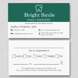 Zahnärztliche Zahnmedizin Erinnerung Ernennung Visitenkarte