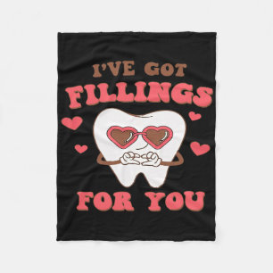 Zahnärztlicher Valentinstag Ich habe Füllungen für Fleecedecke