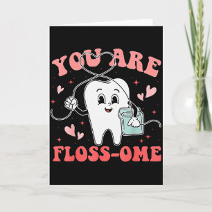 Zahnärztliches Team, Sie sind Floss-ome, Frohe Val Karte
