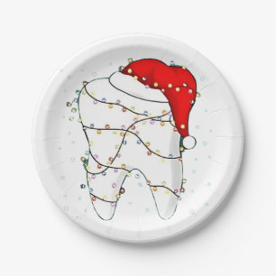 Zahnärztliches Weihnachten Dummer Zahnarzt Feierta Pappteller