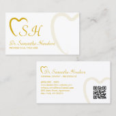 Zahnarztlogo Gelber QR-Code Visitenkarte (Vorne/Hinten)