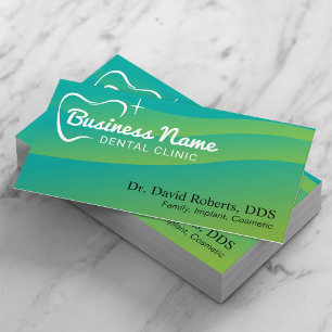Zahnarztlogo Modern Green Curles Zahnpflege Terminkarte