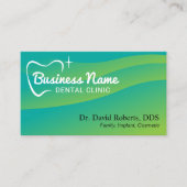 Zahnarztlogo Modern Green Curles Zahnpflege Terminkarte (Vorderseite)