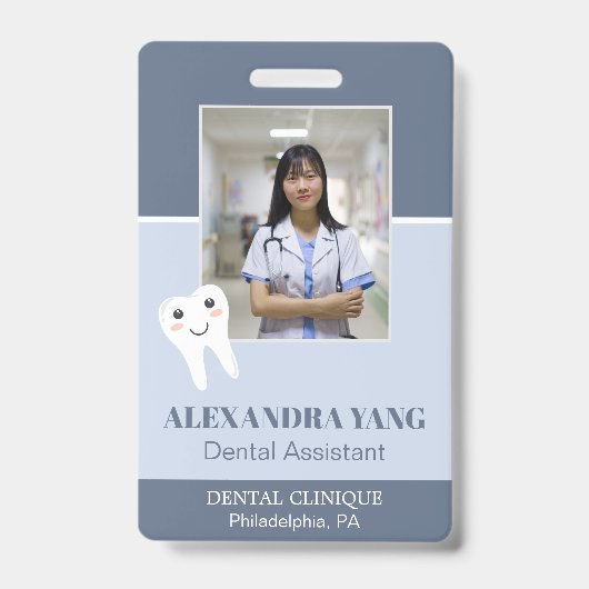 Zahnarztmitarbeiter, Zahnärztliches Foto Ausweis (Vorderseite)