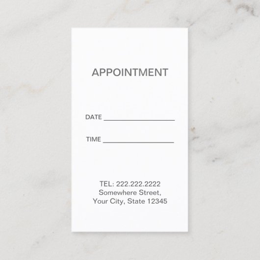 Zahnarztmonogramm-Anfangszahnarztzahnarztentfernun Terminkarte (Rückseite)